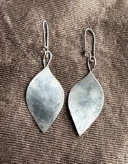 Vintage earrings “Leaf” Made in the USSR 875 silver