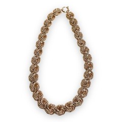 Vintage OT Turkey 925 Rose Gold Vermeil Chunky Chain Necklace 18.5″ 39.4g