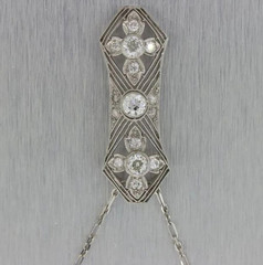2Ct Art Deco Style Lab-Created Diamond Engagement Gift 14k White Gold FN Pendant