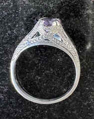 Vintage Sterling Silver 925 Ring Lavender Stone Size 6.75