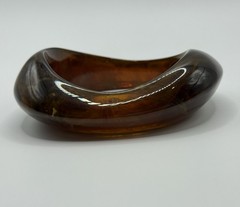 Vtg Lucite Acrylic Tortoiseshell Chunky Bracelet Asymmetrical Resin Swirl A