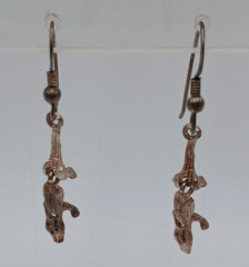 VTG 925 Alligator Crocodile Earrings 1.5in Drop Sterling Silver 3.4g Articulated