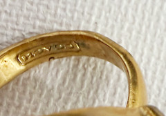 Vintage Authentic Coach Beaded Jewel Cocktail Ring Sz8