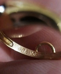 Vintage 10K Gold Ring Charm Pendant Red Stone Garnet Ruby Estate Jewelry 0.7g