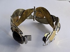 Ruth Rosenfeld Mixed Metal Onyx Bracelet