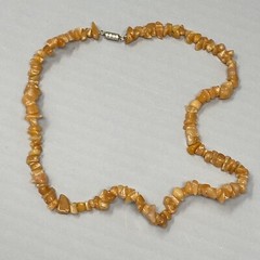 Gemstone Necklace Peach Orange Chip Stone Beads Collar Healing Energy Boho 18″