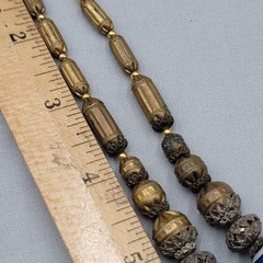 Antique Necklace Enamel Ceramic Filigree 15 in