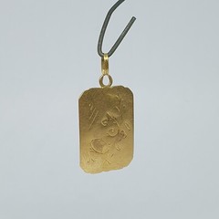 Antique Pendant Religious Medal on 18kt Gold of ” Baptism ” – 595