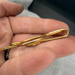 Vintage Tie Bar Gold Tone Religious Anchor Sacred Heart Cross Dad Gift