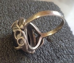 Vintage ring sterling silver 925 Size 8.5 Weight 8.1g Black Goldstone