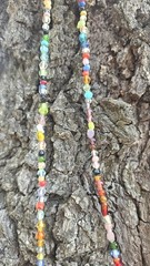 NEW Vtg Multi Colored Vibrant Glass Bead Necklace Boho Chic Made In India 13″
