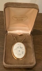 Vintage Lenox 12K Gold Filled Porcelain Floral Pin/Pendant D509