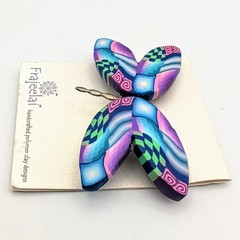 Butterfly Polymer Clay Handcrafted Design by Artist Lynne Manning Brooch Pin