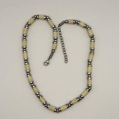 Tribal Necklace Carved Beads Metal Spacers 17.5 – 19.5 inches