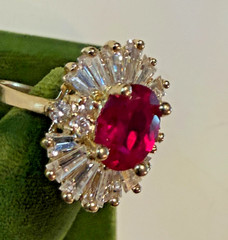 Vintage SOLID 14KT Gold Stamped Red Size 8 Ring 6.19g NOS NOI!