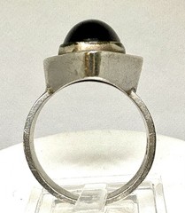 Y47 Modernist 1970s Purple 5 Ct Amethyst 935 Silver Ring Size 6.75 – 7.0 – 925