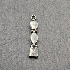 Vintage Sterling Silver Coral Opal Lapis Pendant Hinged Drop Style