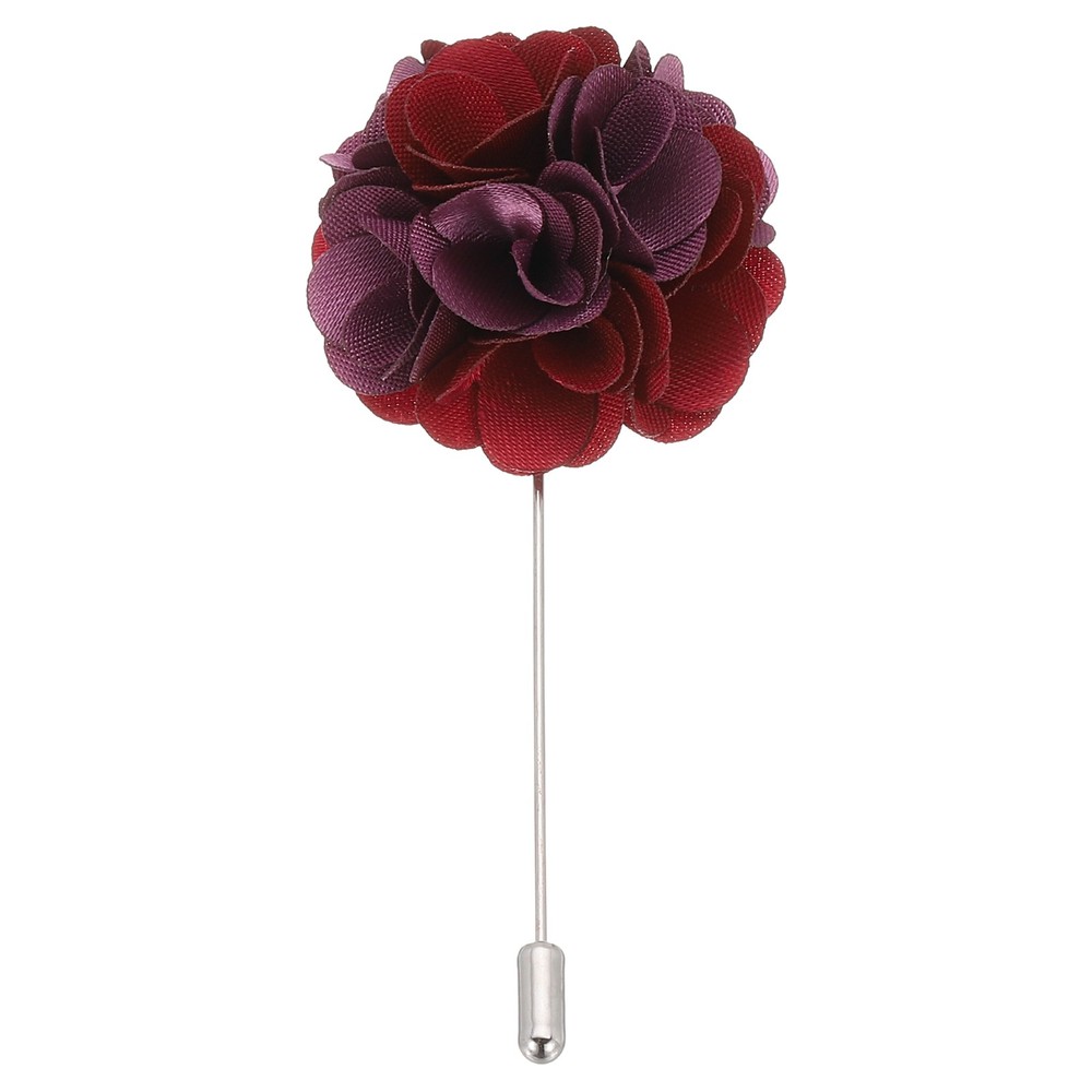 1 Pcs Flower Boutonnieres Pin Lapel Pin for Men Camellia Flower Purple/Wine Red