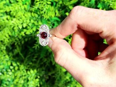 Antique Edwardian 1.18Ct Ruby and 0.66Ct Diamond, 14k Yellow Gold Dress Ring