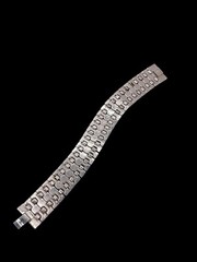 Vintage Crown Trifari Honeycomb Bracelet Mesh Geometric Hexagon Link