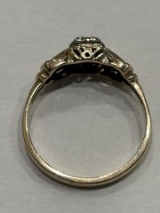 Antique Art Deco 14k Yellow Gold Cathedral Diamond Engagement Ring Wedding 6.25
