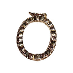 Vintage Textured Gold Tone Oval Holder Scarf Ring Clip Handkerchief 1″ Retro GUC