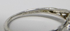 18k White Gold ART DECO 1930’s Solitaire Diamond Engagement Ring Sz 6.75+ B9185