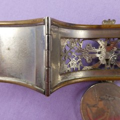 Vintage Silver Plate Filigree Hinged Bangle Bracelet 1930’s Anna Donnally