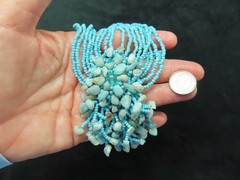 Vintage Contemporary BALI Chunky Multi Strand Teal Necklace