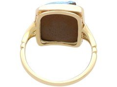 Antique 2.30Ct Black Opal and 18k Yellow Gold Cameo Ring Circa 1900