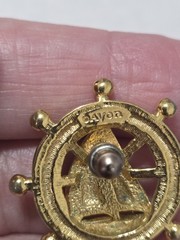 Vintage Avon Nautical Sailboat Earrings | Enamel Ship Wheel Studs