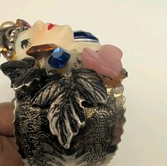 VTG Selro Selini Style Face Mask Bypass Cuff Bracelet Multi Stone Rhinestone