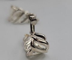 Vintage Napier Silver Tone Screw Back Clip On Earrings Twisted Silver Tone Huggi