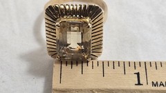 VINTAGE 14k Gold 5.2 DWT MCM Emerald Cut Smokey Quartz Cocktail Ring Size 9