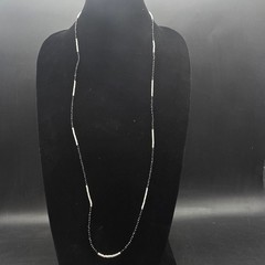JTV Black Spinel White Topaz Necklace Rhodium Sterling Dainty India Jewelry