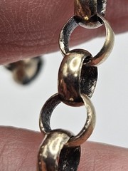 Vintage Sterling Silver Rolo Round Link Chain Necklace 23″