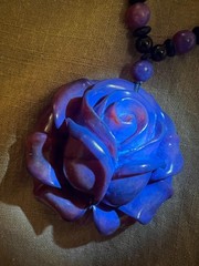 Natural Root Amber Hand Carved Rose Pendant Vintage Estate Jewelry Gift