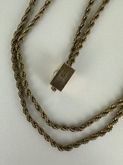 Antique Victorian 14k Gold Pearl Slide Gold Filled Chain Necklace 24”