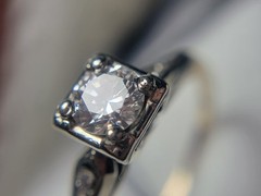 1920s Art deco Natural Diamond Ring 14k? 2.5g