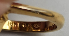 Vtg 1970s Vargas Mfg. Co. Stamped 18K H.G.E. Faux Amethyst Cocktail Ring Sz 6