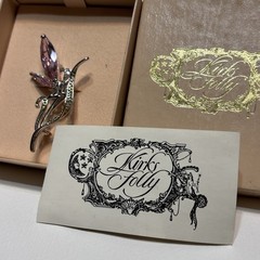 Kirks Folly Fairy Brooch Pink Wings Rhinestone Sparkly NIB