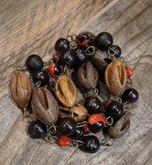 Vintage Wood & Mixed Metal Beaded Necklaces, Set of 6