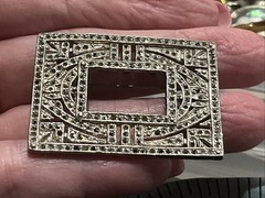 Vintage Sterling Brks Markasite Pin