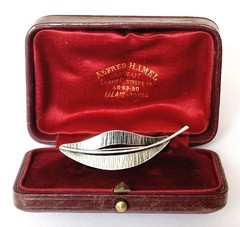 Brooch Leaf 835 Silver THEODOR KLOTZ Pforzheim “TEKA” Z762