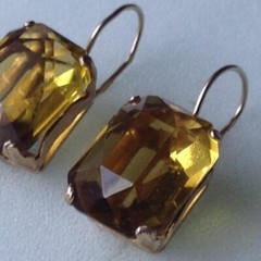 Huge Vintage USSR Gilding Silver 875 Alpanite Stone Classic Women’s Jewelry