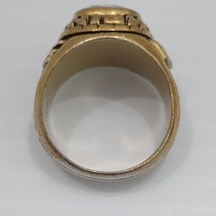 1996 Dustin Pioneer High School Class Ring Gold Tone SZ 8.5 Y2K Era Karate ACCR