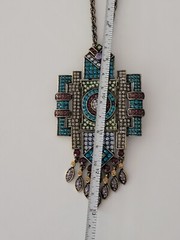 Huge Art Deco Statement Necklace La Vintage QVC Kathy Levine Rhinestones 18″