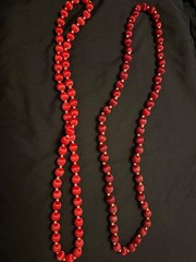 vintage satin thread-wrapped beaded necklaces lot of 2