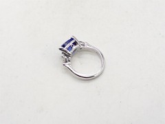 Designer $9000 4ct Trillion D BLOCK Tanzanite VS H Diamond Platinum Ring 10g