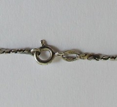 Vintage Lightweight Sterling Silver 925 Serpentine Chain Necklace 17 1/2″ Italy